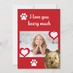 Prettig Valentijnsdag, ik hou beary veel van je Fo Feestdagenkaart