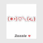 Prettig Valentijnsdag / Japanse Emoticons Sticker (Vel)