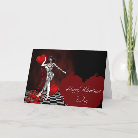 Prettig Valentijnsdag Jester Wenskaart Feestdagen Kaart (Voorkant)