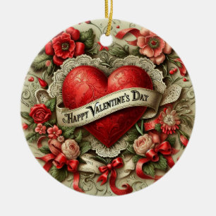 Prettig Valentijnsdag Keramisch Ornament