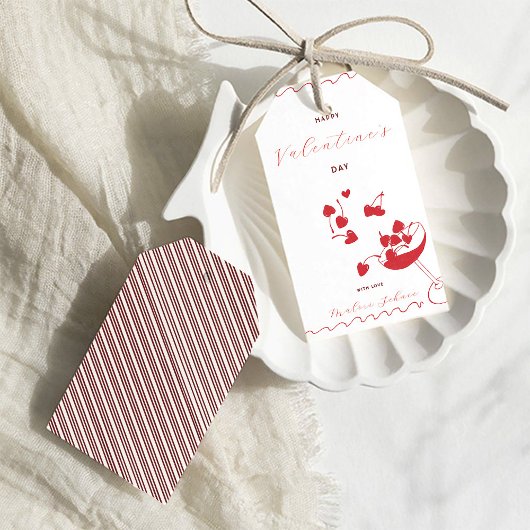 Prettig Valentijnsdag – Kersen Harten in Cocktail Cadeaulabel
