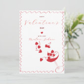 Prettig Valentijnsdag – Kersen Harten in Cocktail Feestdagenkaart (Staand voorkant)