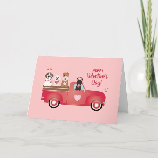 Prettig Valentijnsdag Klein Liefdevolle Honden in Kaart (Voorkant)