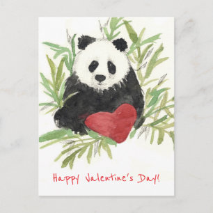 Prettig Valentijnsdag Kleinzoon Panda Beer Feestdagenkaart