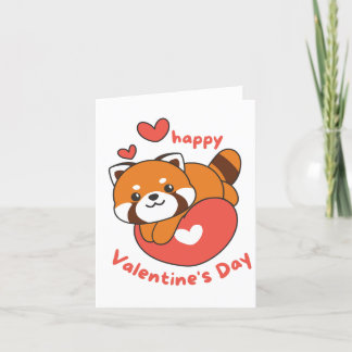 Prettig Valentijnsdag, knappe Rode Panda Feestdagen Kaart