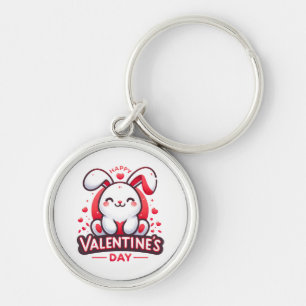 Prettig Valentijnsdag Knuffel Konijn Sleutelhanger
