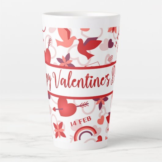 Prettig Valentijnsdag Latte Mok (Voorkant)