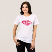 Prettig Valentijnsdag, leuk rood hart Tri-Blend Shirt (Voorkant volledig)