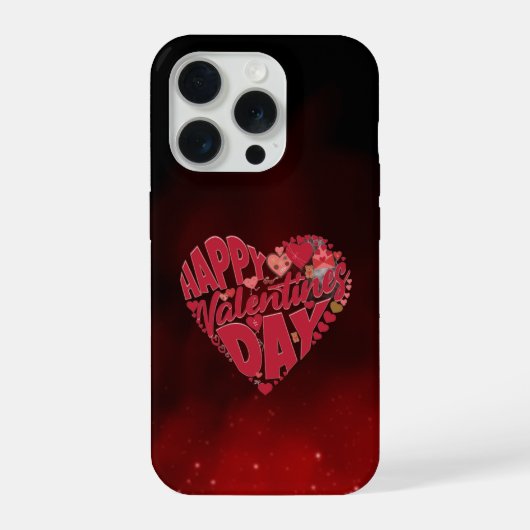 Prettig Valentijnsdag Liefdeshart iPhone Hoesje (Achterkant)
