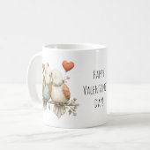 Prettig Valentijnsdag Liefdevolle Liefdesvogels Koffiemok (Voorkant links)