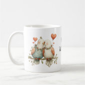 Prettig Valentijnsdag Liefdevolle Liefdesvogels Koffiemok (Links)