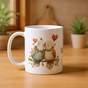 Prettig Valentijnsdag Liefdevolle Liefdesvogels Koffiemok