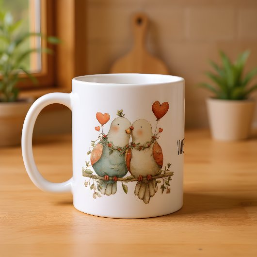 Prettig Valentijnsdag Liefdevolle Liefdesvogels Koffiemok