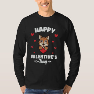 Prettig Valentijnsdag Lynx Dierenliefhebber Harten T-shirt