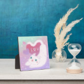 Prettig Valentijnsdag met Fluffy Witte Kat Fotoplaat (Insitu)