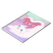 Prettig Valentijnsdag met Fluffy Witte Kat Notitieboek (Linkerzijde)