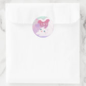 Prettig Valentijnsdag met Fluffy Witte Kat Ronde Sticker (Tas)