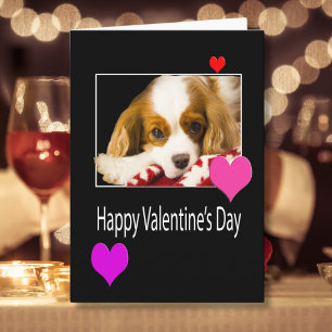 Prettig Valentijnsdag Met Hartjes En Hond Kaart