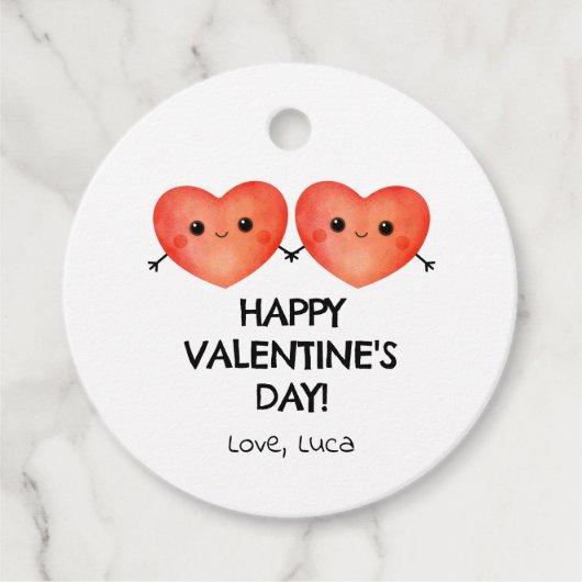 Prettig Valentijnsdag met hartkoppel Bedankjes Labels (Voorkant)