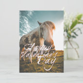 Prettig Valentijnsdag met kijkend Paard (Staand voorkant)