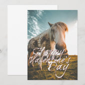 Prettig Valentijnsdag met kijkend Paard (Voorkant / Achterkant)