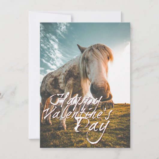 Prettig Valentijnsdag met kijkend Paard (Voorkant)