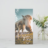 Prettig Valentijnsdag met kijkend Paard (Staand voorkant)