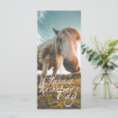 Prettig Valentijnsdag met kijkend Paard (Staand voorkant)