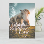 Prettig Valentijnsdag met kijkend Paard (Staand voorkant)