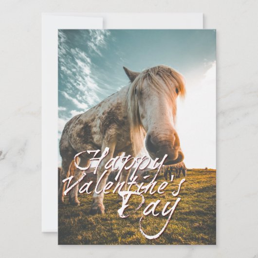 Prettig Valentijnsdag met kijkend Paard (Voorkant)