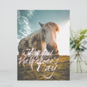 Prettig Valentijnsdag met kijkend Paard (Staand voorkant)