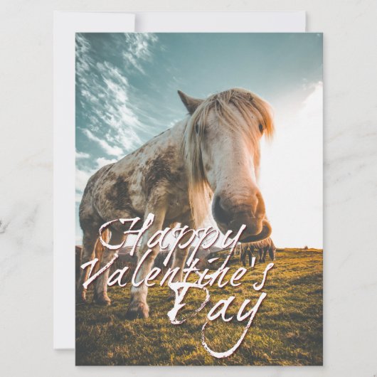 Prettig Valentijnsdag met kijkend Paard (Voorkant)