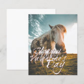Prettig Valentijnsdag met kijkend Paard (Voorkant / Achterkant)