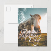 Prettig Valentijnsdag met kijkend Paard Feestdagenkaart (Voorkant / Achterkant)