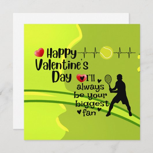 Prettig Valentijnsdag met Liefde voor tennisspeler Feestdagenkaart (Voorkant / Achterkant)