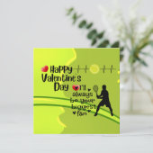 Prettig Valentijnsdag met Liefde voor tennisspeler Feestdagenkaart (Staand voorkant)