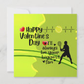 Prettig Valentijnsdag met Liefde voor tennisspeler Feestdagenkaart (Voorkant)