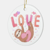 Prettig Valentijnsdag met luiaard Keramisch Ornament (Links)