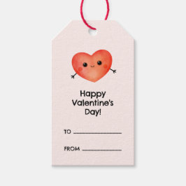 Prettig Valentijnsdag met rode hart Cadeaulabel