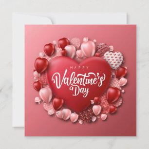 Prettig Valentijnsdag met Rode Hart Feestdagenkaart
