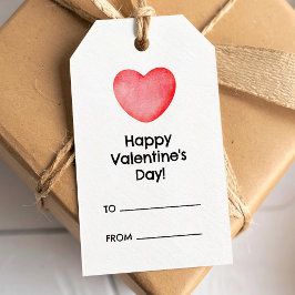 Prettig Valentijnsdag met roze hart Cadeaulabel