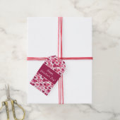 Prettig Valentijnsdag met roze hartjes Cadeaulabel (Met Touw)