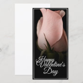 Prettig Valentijnsdag met roze roos (Voorkant / Achterkant)