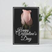 Prettig Valentijnsdag met roze roos (Staand voorkant)