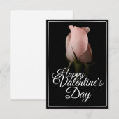 Prettig Valentijnsdag met roze roos (Voorkant / Achterkant)