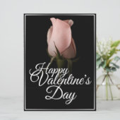 Prettig Valentijnsdag met roze roos (Staand voorkant)
