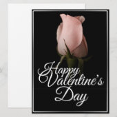 Prettig Valentijnsdag met roze roos (Voorkant / Achterkant)