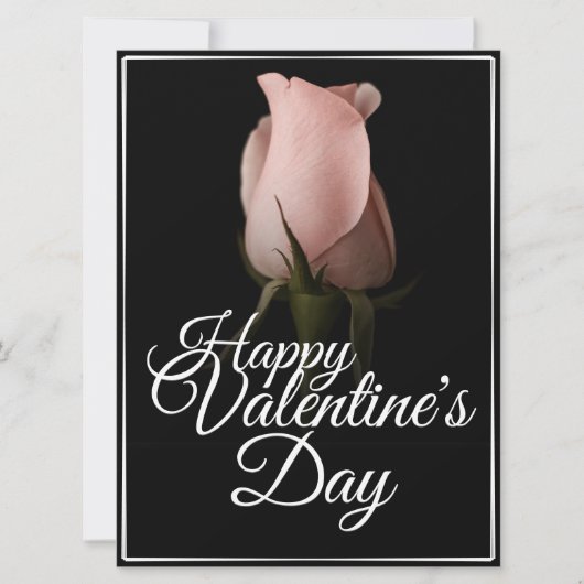Prettig Valentijnsdag met roze roos (Voorkant)