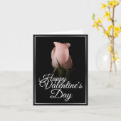 Prettig Valentijnsdag met roze roos Kaart (Gele Bloem)