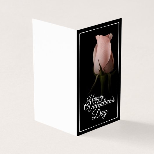Prettig Valentijnsdag met roze roos Kaart (Buitenkant)